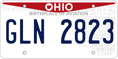 OH license plate GLN2823