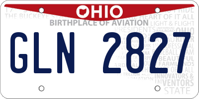 OH license plate GLN2827