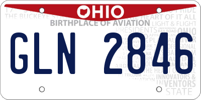 OH license plate GLN2846