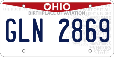 OH license plate GLN2869