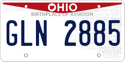 OH license plate GLN2885