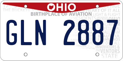 OH license plate GLN2887