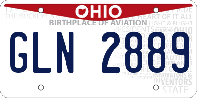 OH license plate GLN2889