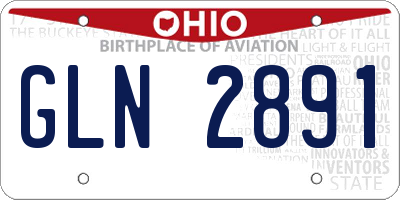 OH license plate GLN2891