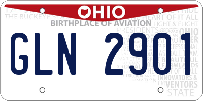 OH license plate GLN2901