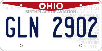 OH license plate GLN2902