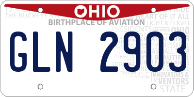 OH license plate GLN2903