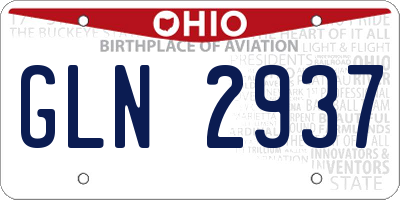 OH license plate GLN2937