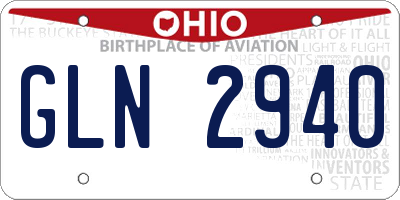 OH license plate GLN2940