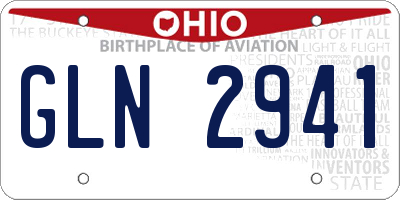 OH license plate GLN2941