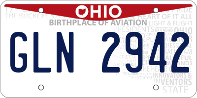 OH license plate GLN2942