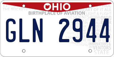 OH license plate GLN2944