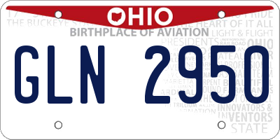 OH license plate GLN2950