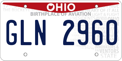 OH license plate GLN2960