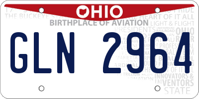 OH license plate GLN2964
