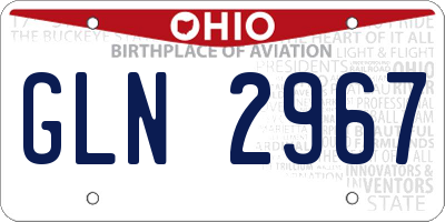 OH license plate GLN2967