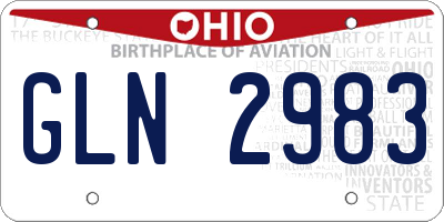 OH license plate GLN2983