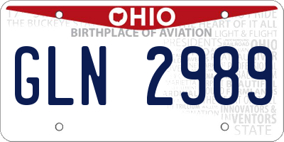 OH license plate GLN2989
