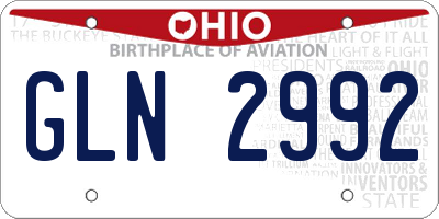 OH license plate GLN2992
