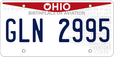 OH license plate GLN2995