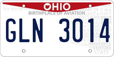 OH license plate GLN3014