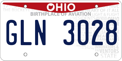 OH license plate GLN3028