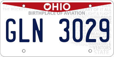 OH license plate GLN3029