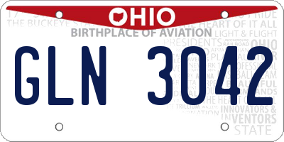OH license plate GLN3042
