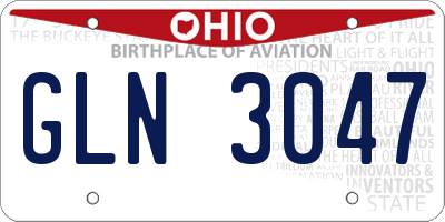 OH license plate GLN3047