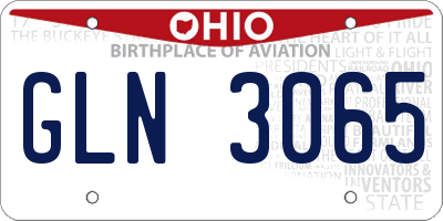 OH license plate GLN3065