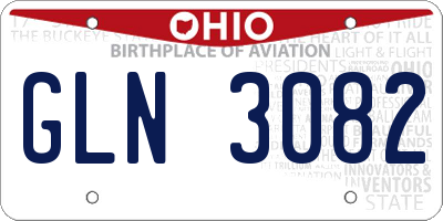 OH license plate GLN3082