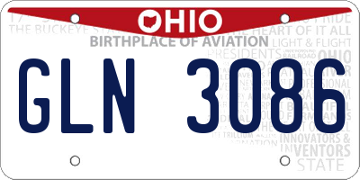 OH license plate GLN3086