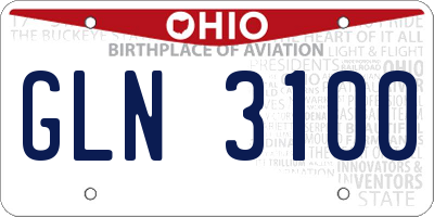 OH license plate GLN3100