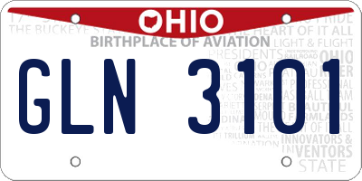 OH license plate GLN3101