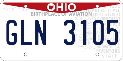 OH license plate GLN3105