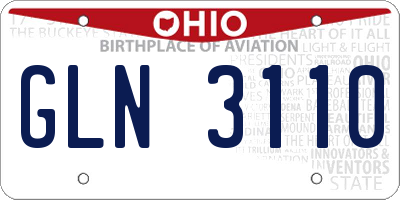 OH license plate GLN3110