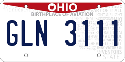 OH license plate GLN3111