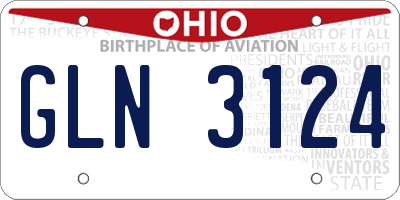 OH license plate GLN3124