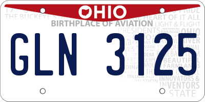 OH license plate GLN3125