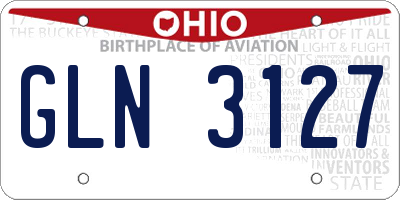 OH license plate GLN3127