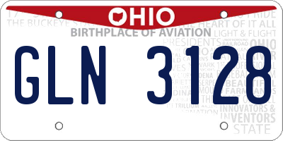 OH license plate GLN3128