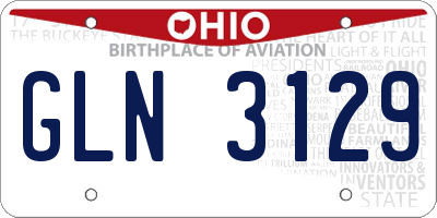 OH license plate GLN3129
