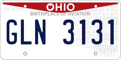 OH license plate GLN3131