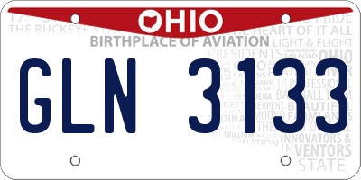 OH license plate GLN3133