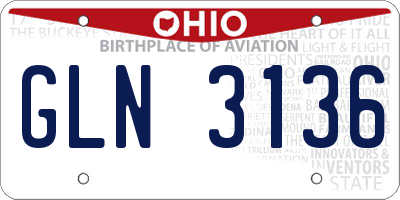 OH license plate GLN3136