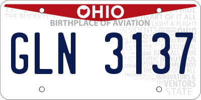 OH license plate GLN3137