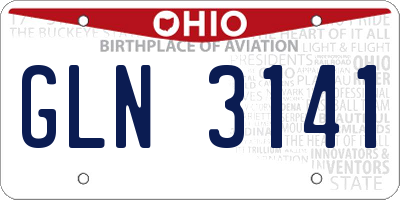 OH license plate GLN3141