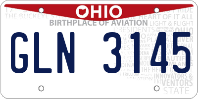 OH license plate GLN3145