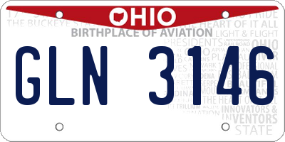 OH license plate GLN3146