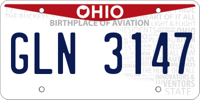 OH license plate GLN3147